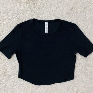 ❤️ Lululemon Hold Tight Cropped Crop Short Sleeve Shirt Top Black Size 8 NWOT